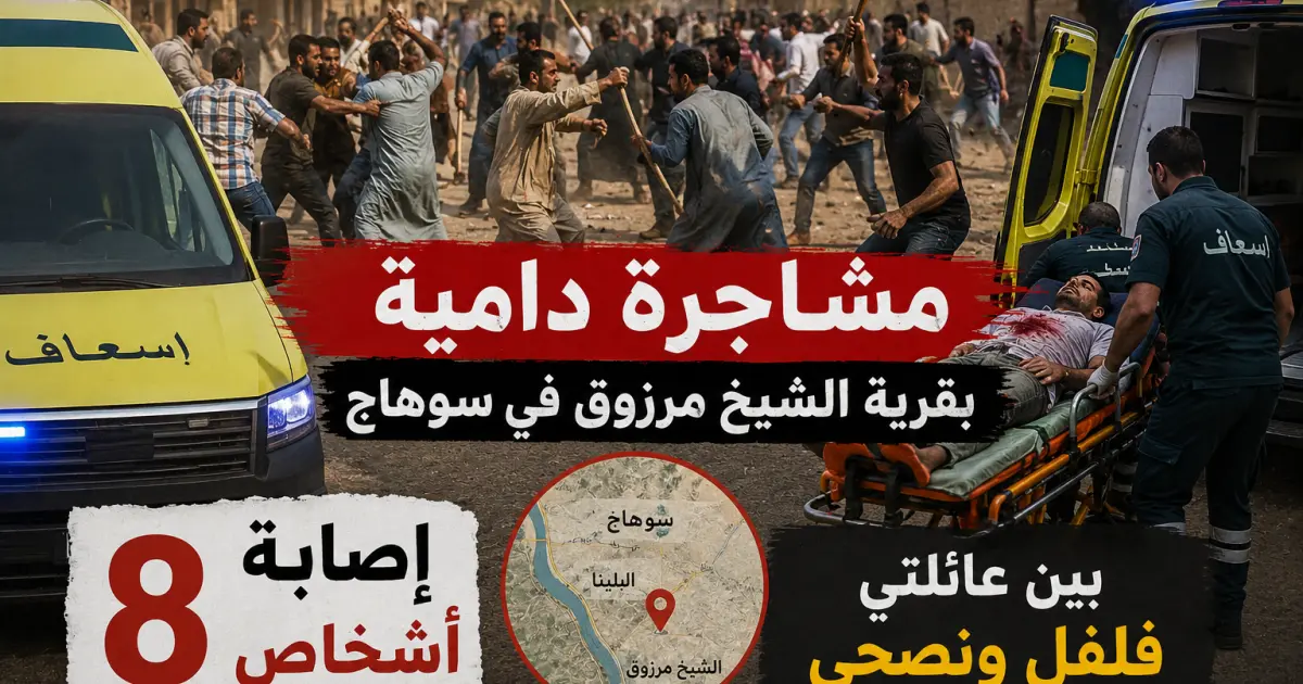 خلاف عائلي يتحول لمشاجرة دامية.. إصابة 8 أشخاص في البلينا