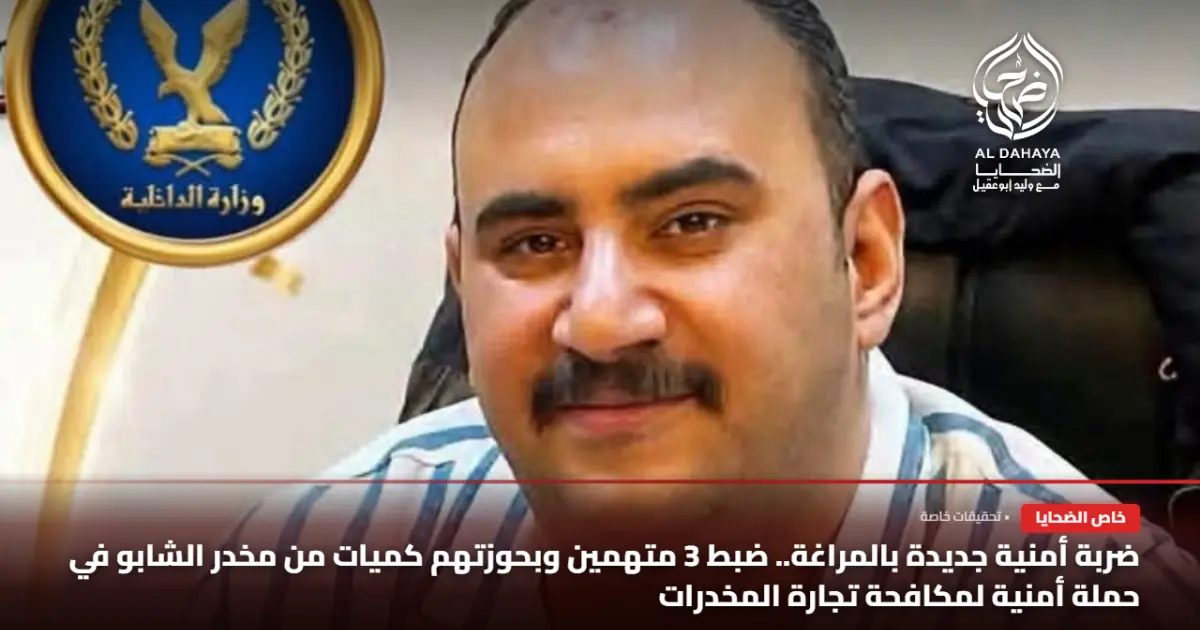  ضربة أمنية جديدة بالمراغة.. ضبط 3 متهمين وبحوزتهم كميات من مخدر الشابو في حملة أمنية لمكافحة تجارة المخدرات