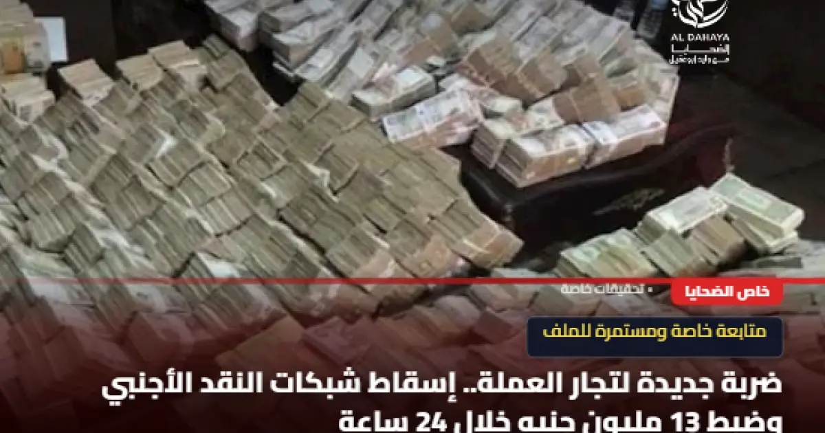 الداخلية تضبط 13 مليون جنيه في قضايا اتجار بالنقد الأجنبي خلال 24 ساعة
