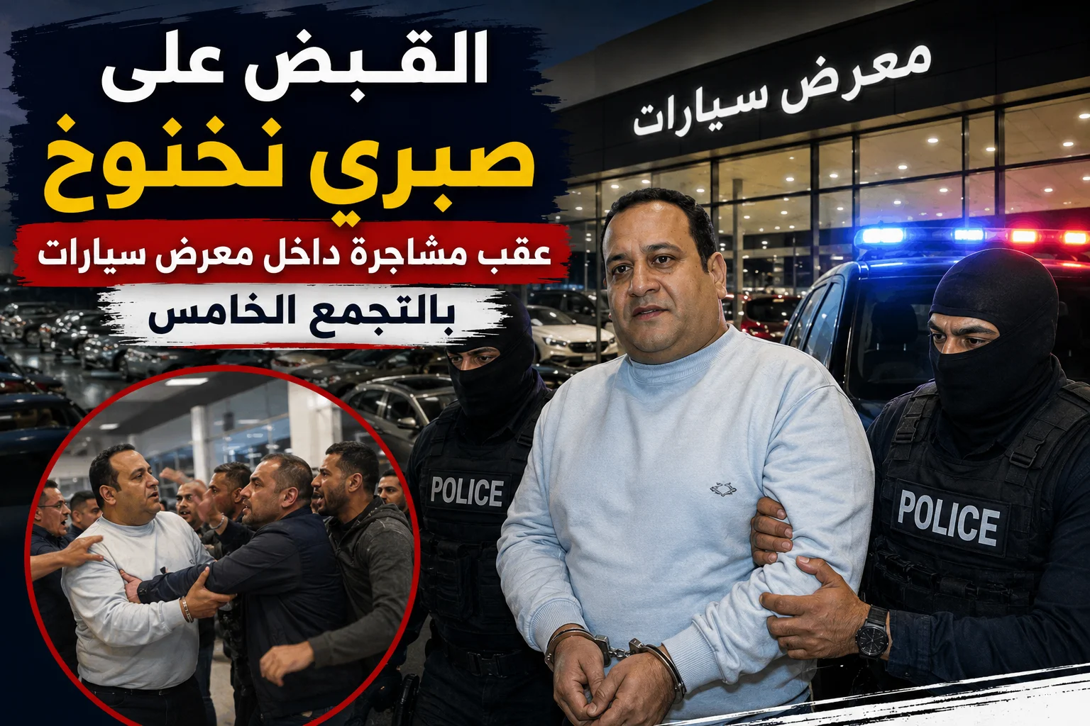 القبض على صبري نخنوخ عقب مشاجرة داخل معرض سيارات بالتجمع الخامس