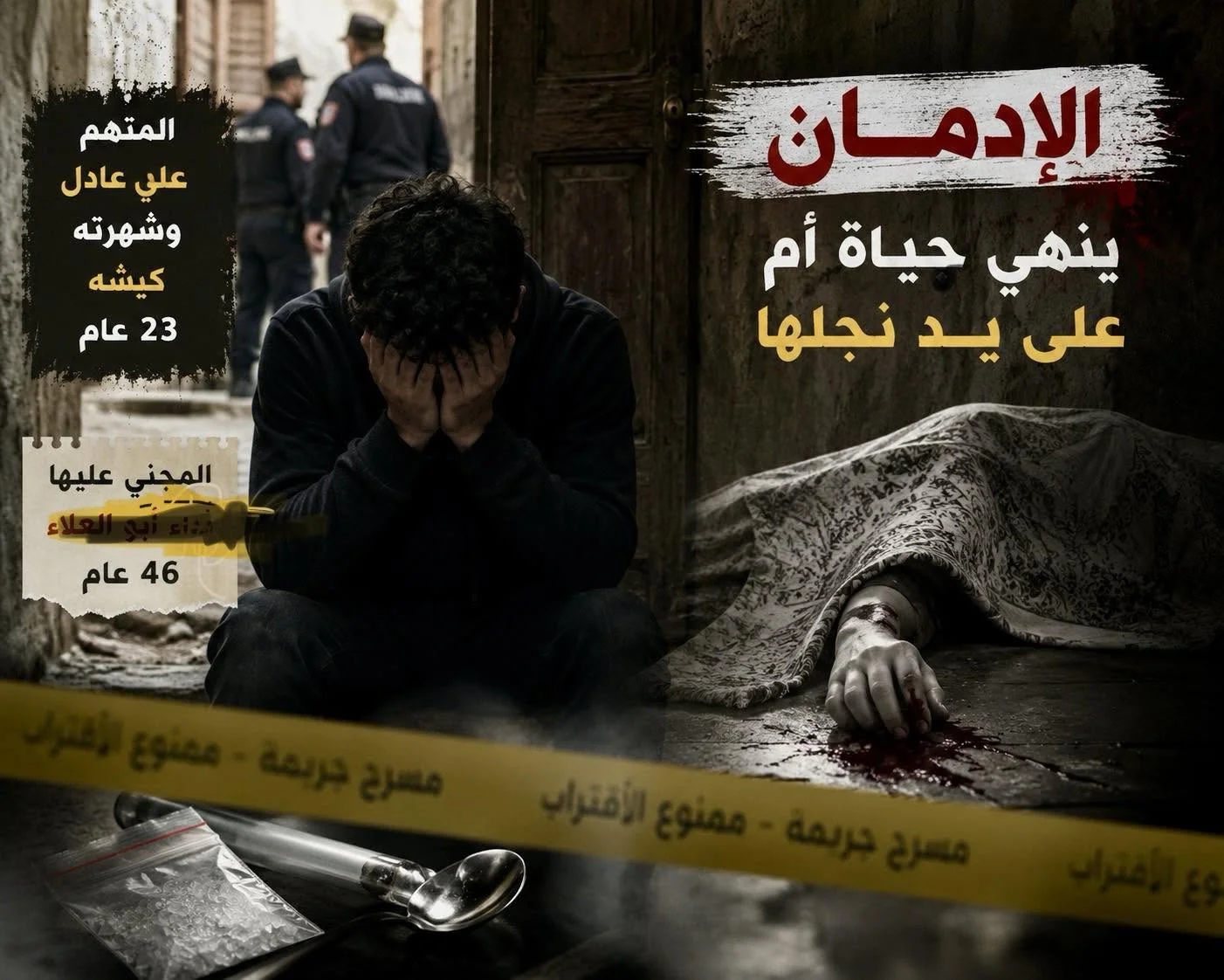 صدمة في سوهاج.. شاب يقتل والدته طعنًا بسبب الشابو بالمراغة