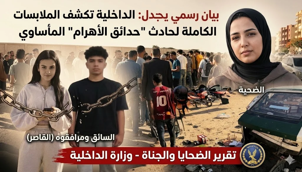 بيان رسمي : الداخلية تكشف الملابسات الكاملة لحادث "حدائق الأهرام