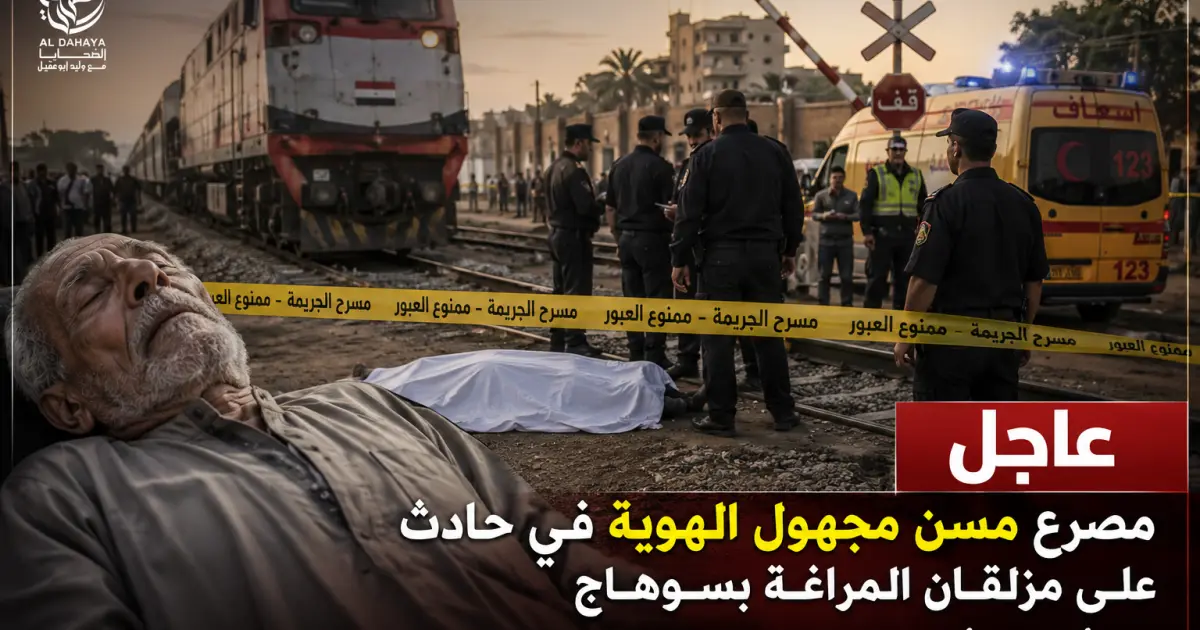 بالفيديو :: عاجل | مصرع مسن مجهول الهوية في حادث على مزلقان المراغة بسوهاج.. والأجهزة الأمنية تكثف جهودها لكشف هويته